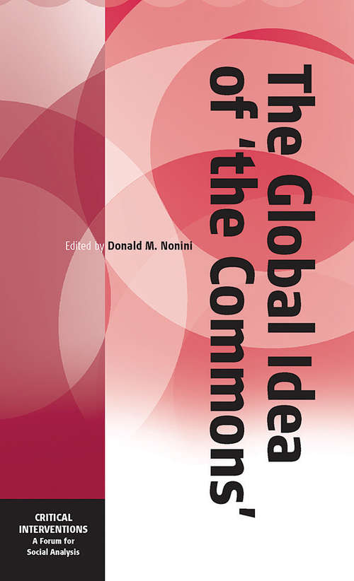 Book cover of The Global Idea of ‘The Commons’ (Critical Interventions: A Forum for Social Analysis #10)