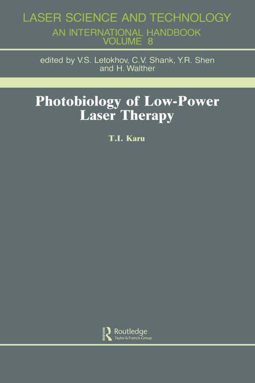Book cover of Photobiology Of Low-Power Lase