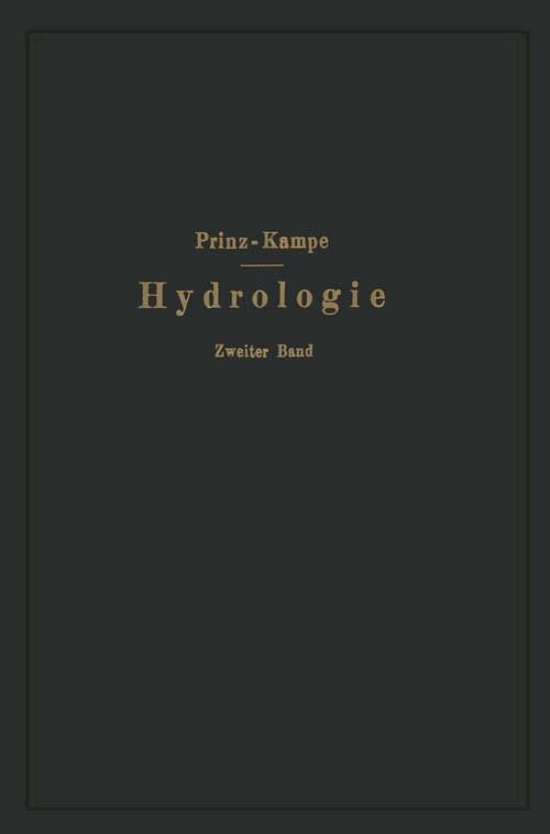 Book cover of Handbuch der Hydrologie: Zweiter Band: Quellen (Süßwasser- und Mineralquellen) (1934)