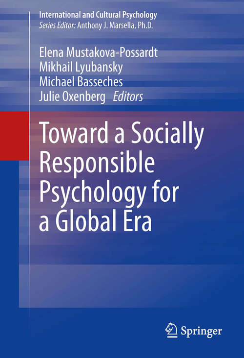 Book cover of Toward a Socially Responsible Psychology for a Global Era (2014) (International and Cultural Psychology)