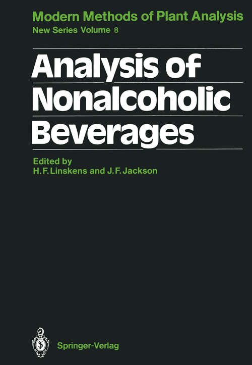 Book cover of Analysis of Nonalcoholic Beverages (1988) (Molecular Methods of Plant Analysis #8)