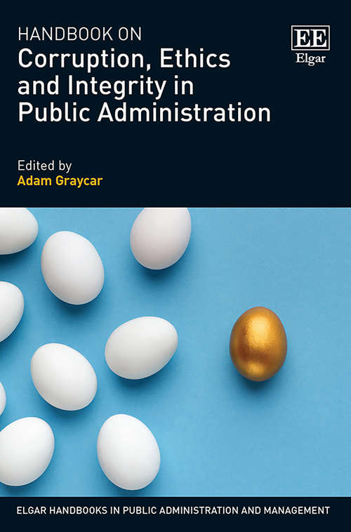 Book cover of Handbook on Corruption, Ethics and Integrity in Public Administration (Elgar Handbooks in Public Administration and Management)