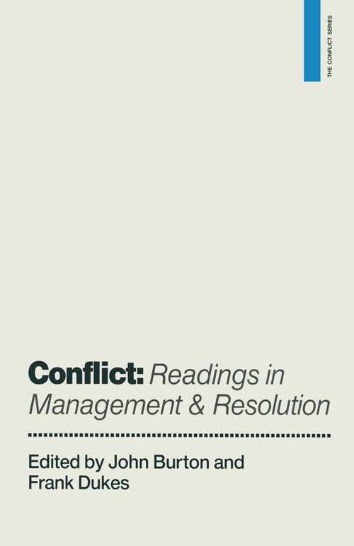 Book cover of Conflict: Readings in Management and Resolution (1st ed. 1990) (The Conflict Series)