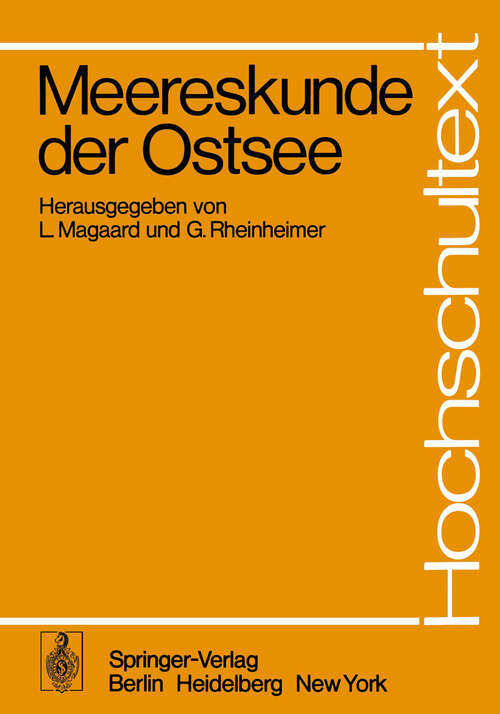 Book cover of Meereskunde der Ostsee (1974) (Hochschultext)
