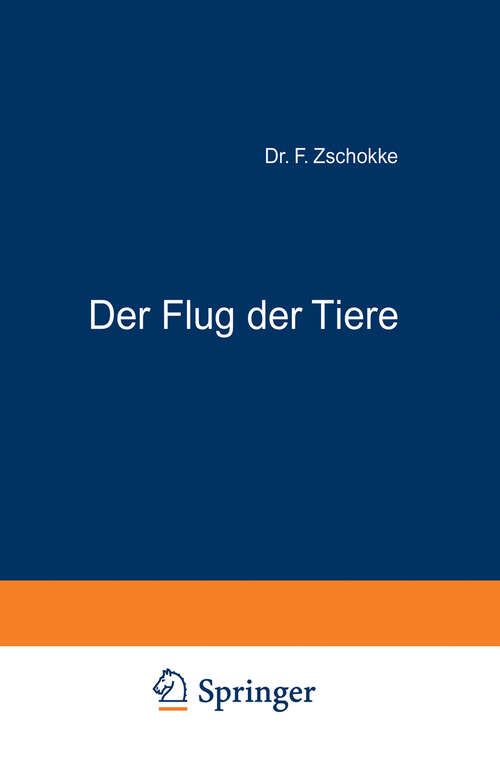 Book cover of Der Flug der Tiere (1919)
