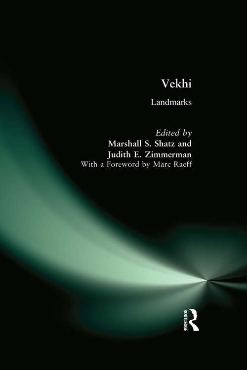 Book cover of Vekhi: Landmarks