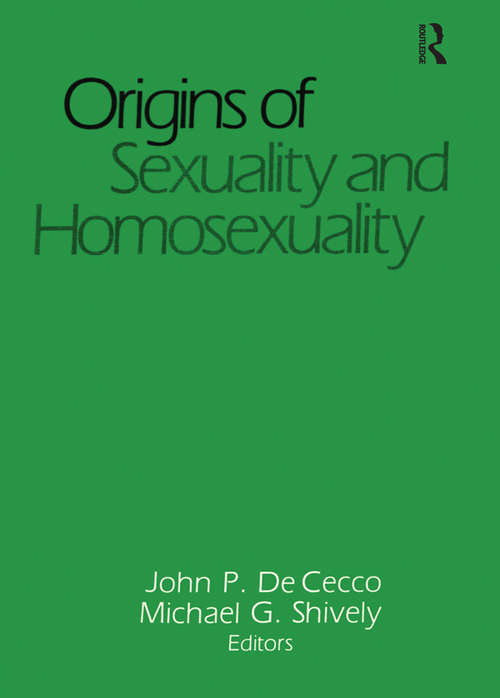 Book cover of Origins of Sexuality and Homosexuality