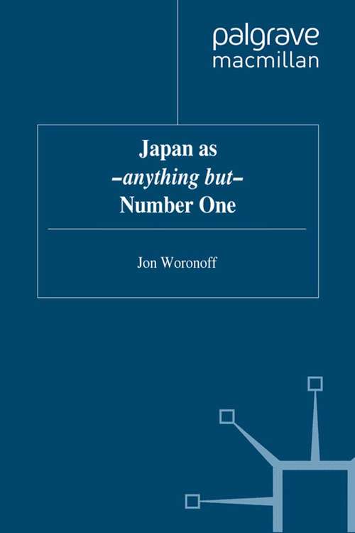 Book cover of Japan as –anything but– Number One (2nd ed. 1996)