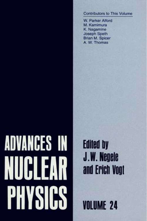Book cover of Advances in Nuclear Physics: Volume 24 (1998) (Advances in Nuclear Physics #24)