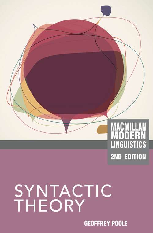 Book cover of Syntactic Theory (Macmillan Modern Linguistics)