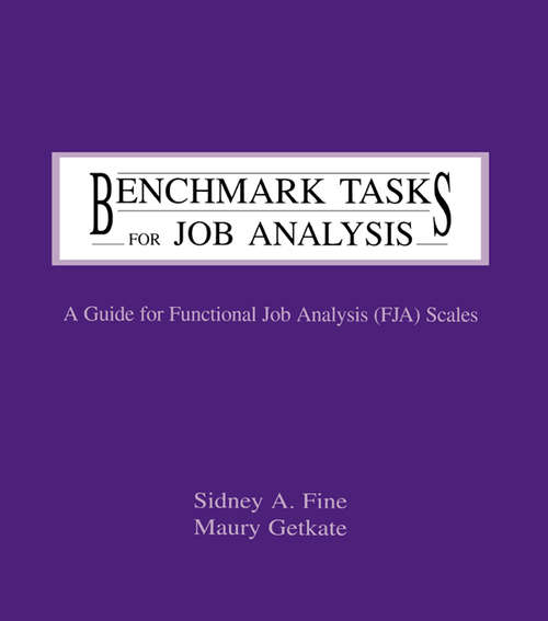 Book cover of Benchmark Tasks for Job Analysis: A Guide for Functional Job Analysis (fja) Scales (Applied Psychology Series)