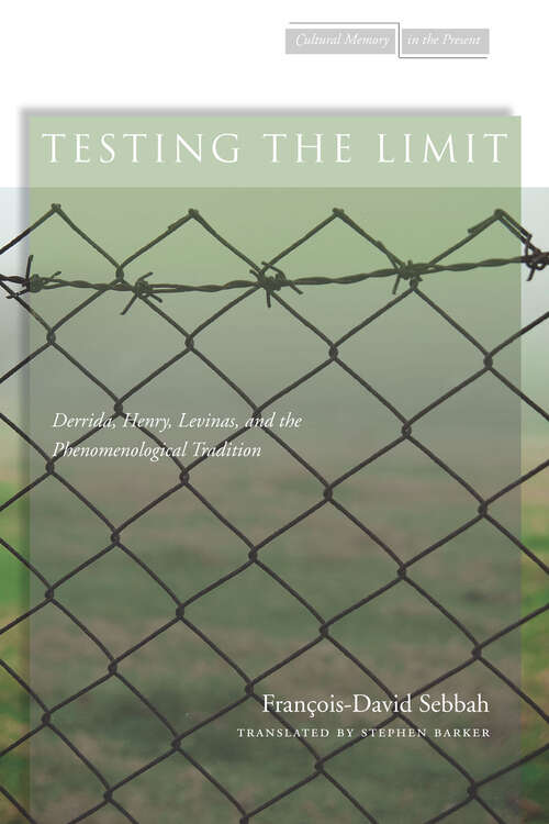 Book cover of Testing the Limit: Derrida, Henry, Levinas, and the Phenomenological Tradition (Cultural Memory in the Present)