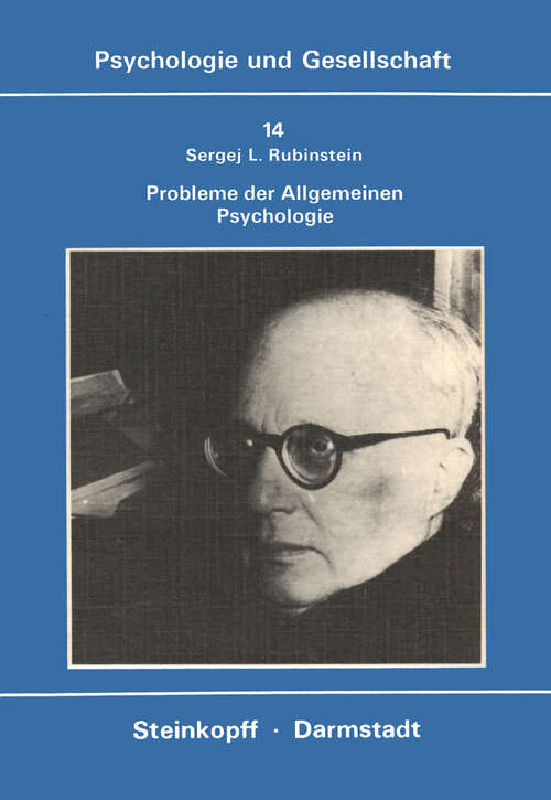 Book cover of Probleme der Allgemeinen Psychologie (1979) (Psychologie und Gesellschaft #14)