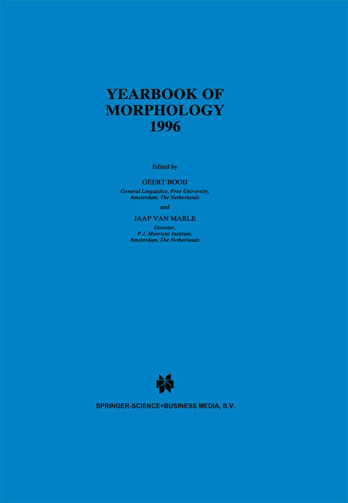 Book cover of Yearbook of Morphology 1996 (1997) (Yearbook of Morphology)