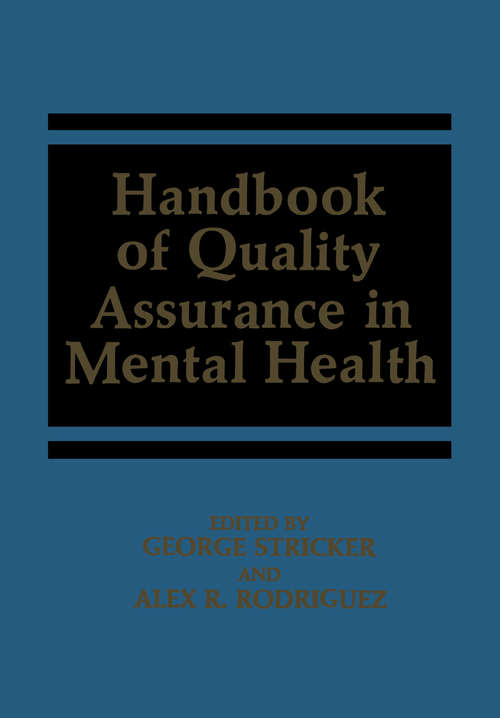 Book cover of Handbook of Quality Assurance in Mental Health (1988)
