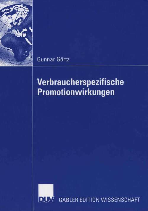 Book cover of Verbraucherspezifische Promotionwirkungen (2006)