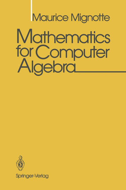 Book cover of Mathematics for Computer Algebra (1992)