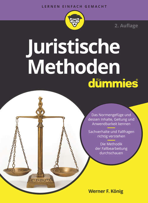Book cover of Juristische Methoden für Dummies (2. Auflage) (Für Dummies)