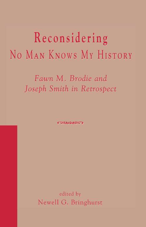 Book cover of Reconsidering No Man Knows My History