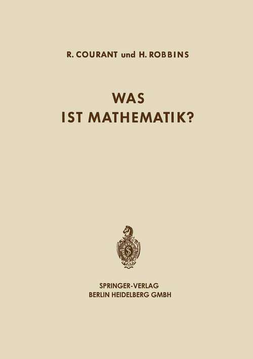 Book cover of Was ist Mathematik? (1962)
