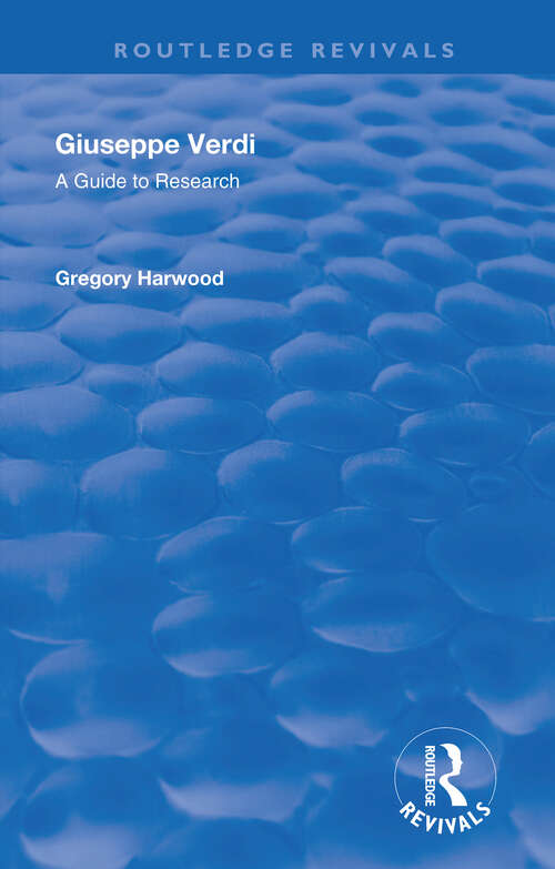 Book cover of Giuseppe Verdi: A Guide to Research