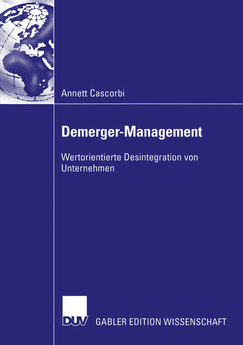 Book cover of Demerger-Management: Wertorientierte Desintegration von Unternehmen (2003)