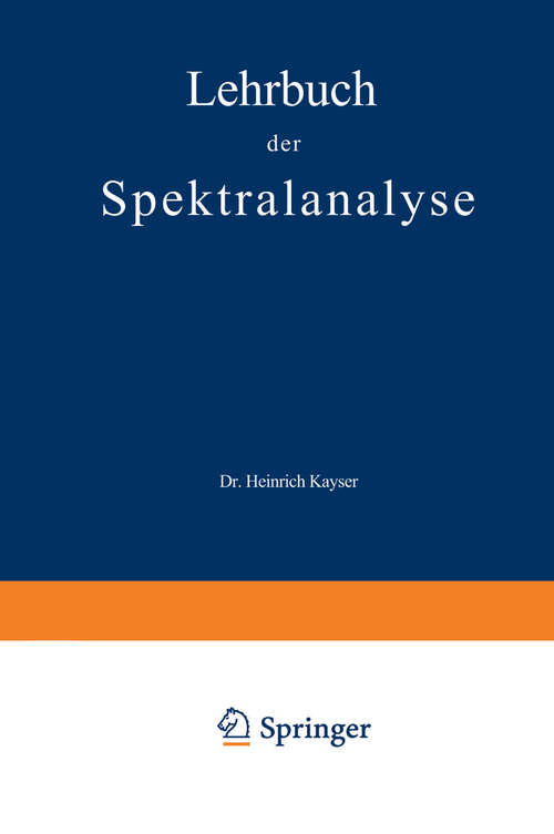Book cover of Lehrbuch der Spektralanalyse (1883)