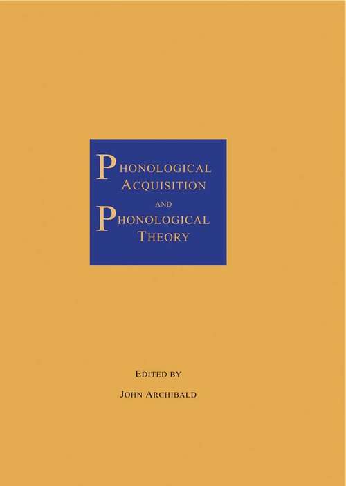 Book cover of Phonological Acquisition and Phonological Theory