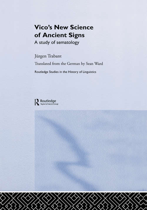 Book cover of Vico's New Science of Ancient Signs: A Study of Sematology
