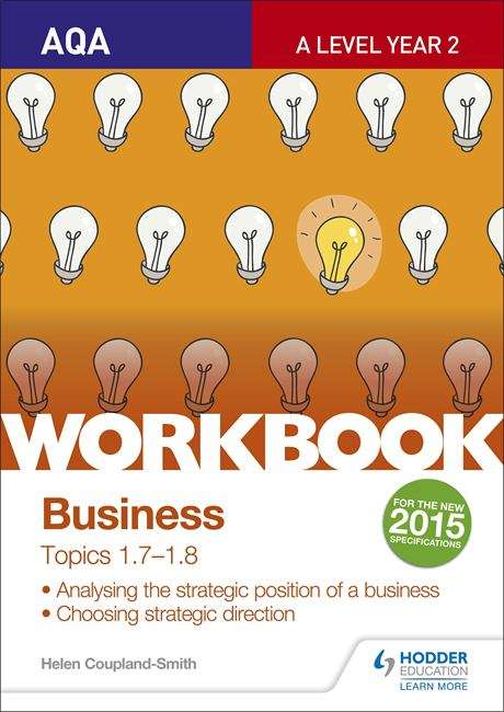 Book cover of AQA A-Level Business Workbook 3: Topics 1.7-1.8 (PDF)
