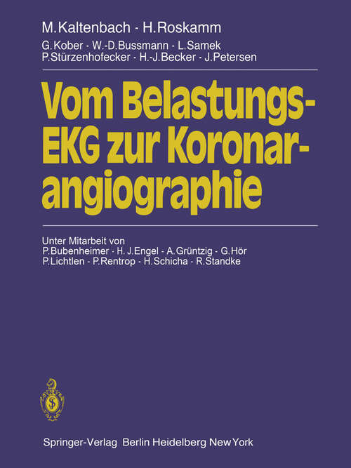 Book cover of Vom Belastungs-EKG zur Koronarangiographie (1980)