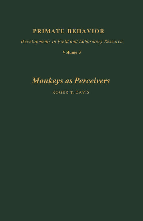Book cover of Monkeys as Perceivers