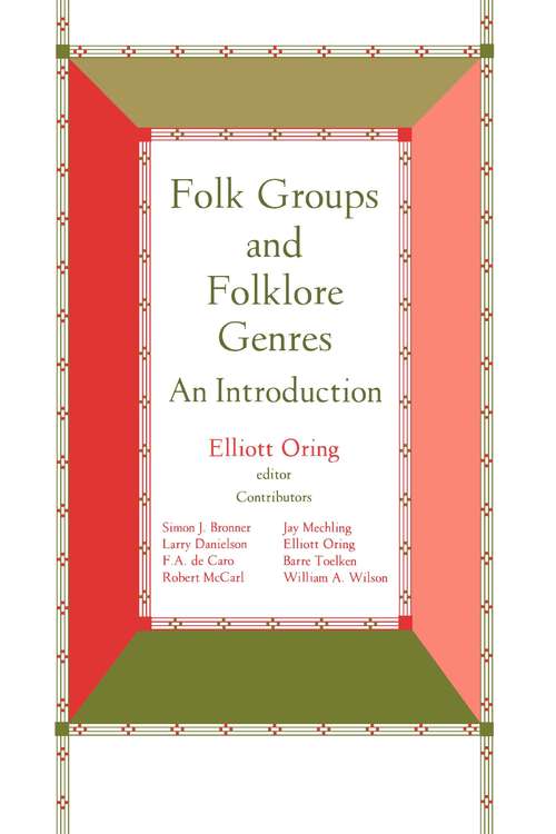 Book cover of Folk Groups And Folklore Genres: An Introduction