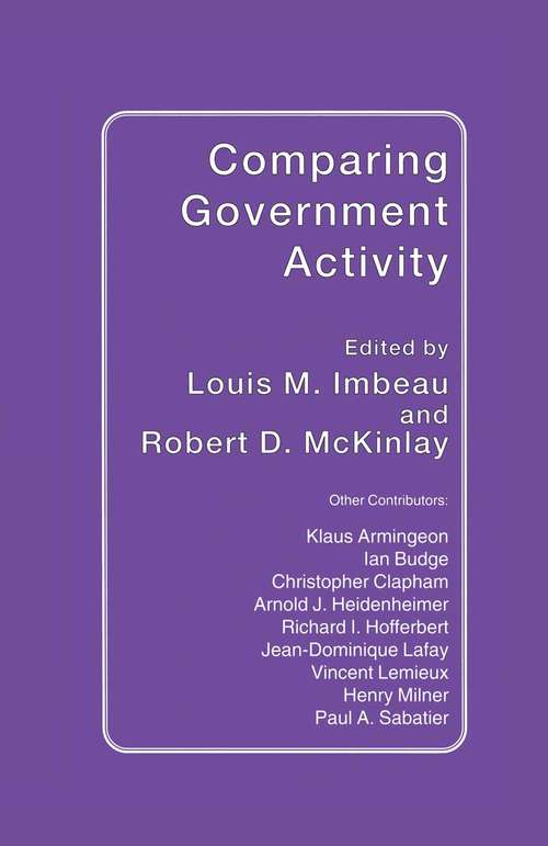 Book cover of Comparing Government Activity (1st ed. 1996)
