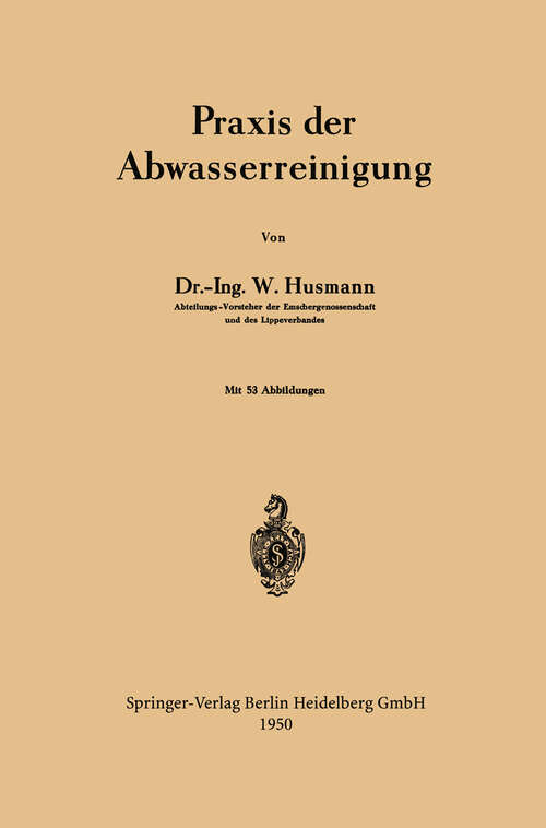 Book cover of Praxis der Abwasserreinigung (1950)