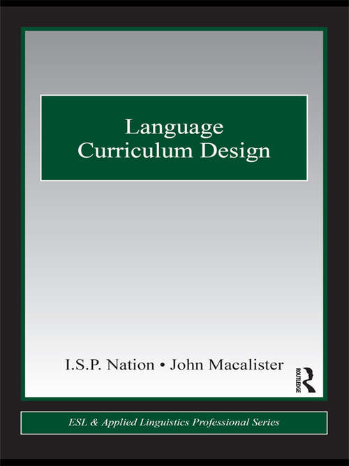 Book cover of Language Curriculum Design (ESL & Applied Linguistics Professional Series)
