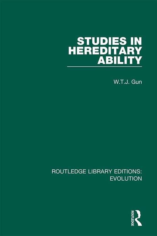 Book cover of Studies in Hereditary Ability (Routledge Library Editions: Evolution #4)
