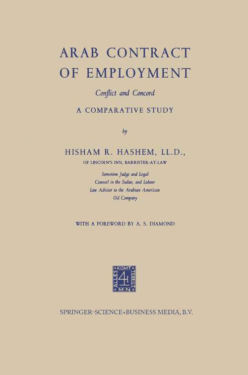 Book cover of Arab Contract of Employment: Conflict and Concord (1964)