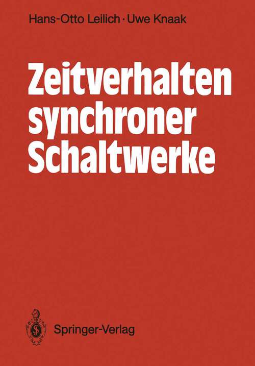 Book cover of Zeitverhalten synchroner Schaltwerke (1990)