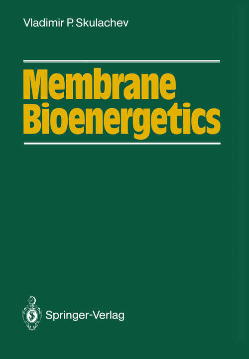 Book cover of Membrane Bioenergetics (1988)