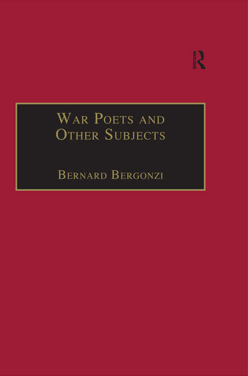 Book cover of War Poets and Other Subjects