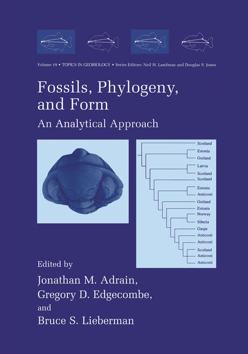 Book cover of Fossils, Phylogeny, and Form: An Analytical Approach (2001) (Topics in Geobiology #19)
