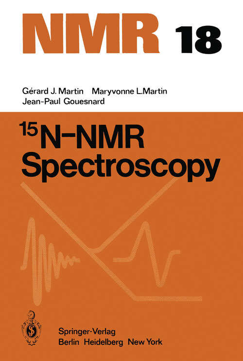 Book cover of 15N-NMR Spectroscopy (1981) (NMR Basic Principles and Progress #18)
