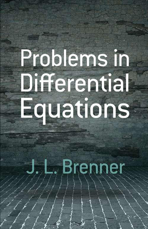 Book cover of Problems in Differential Equations (Dover Books on Mathematics)