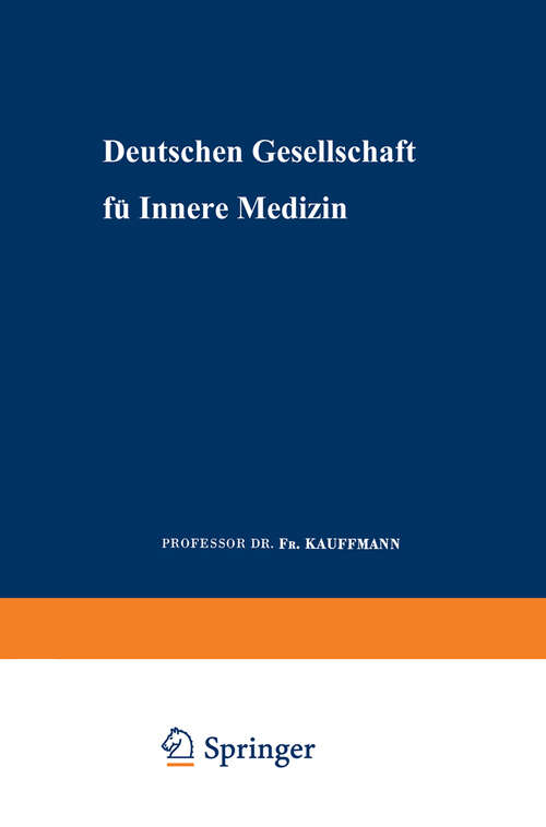 Book cover of Verhandlungen der Deutschen Gesellschaft für Innere Medizin: Zweiundsechzigster Kongress (1956) (Verhandlungen der Deutschen Gesellschaft für Innere Medizin)
