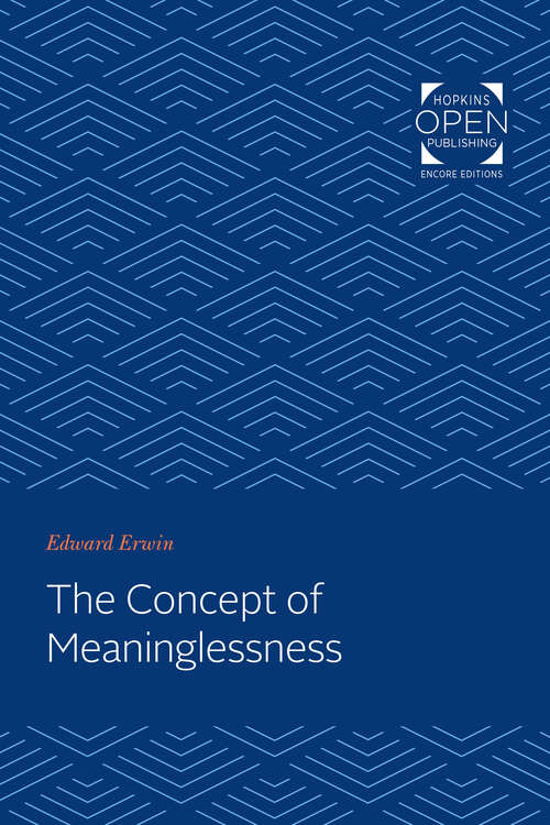 Book cover of The Concept of Meaninglessness