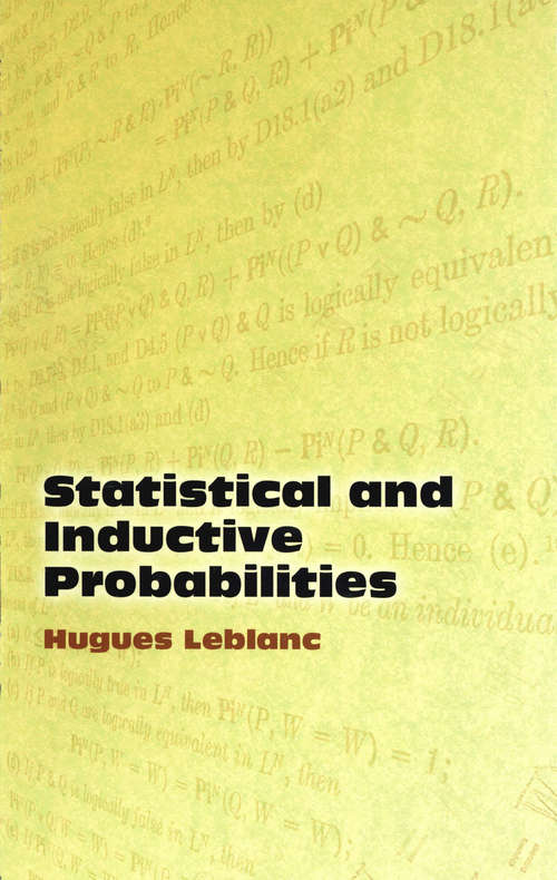 Book cover of Statistical and Inductive Probabilities (Dover Books on Mathematics)