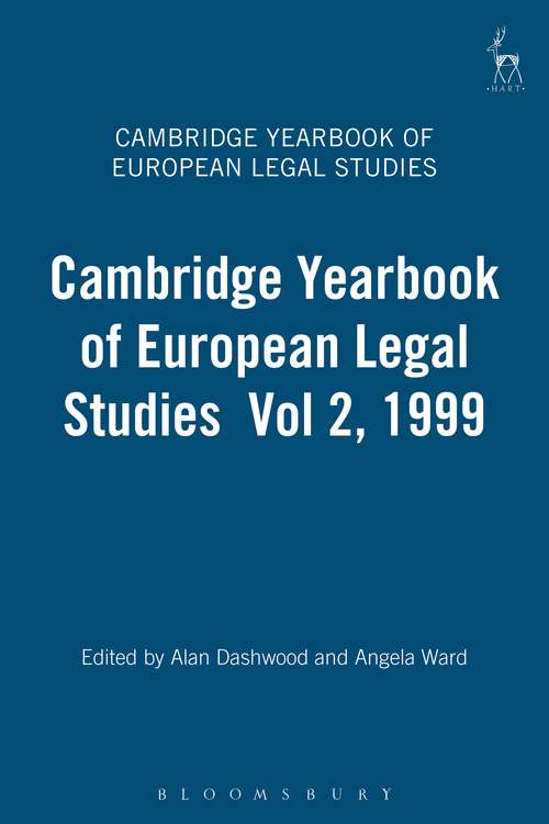 Book cover of Cambridge Yearbook of European Legal Studies  Vol 2, 1999 (Cambridge Yearbook of European Legal Studies)