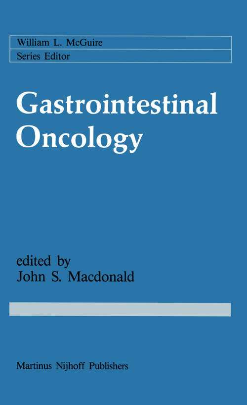 Book cover of Gastrointestinal Oncology: Basic and Clinical Aspects (1987) (Cancer Treatment and Research #33)
