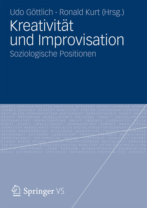 Book cover of Kreativität und Improvisation: Soziologische Positionen (2012)